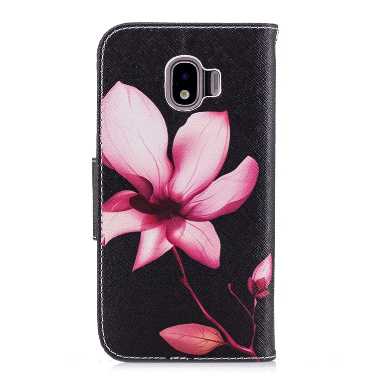 Pattern Printing Wallet Leather Phone Accessory Case with Stand for Samsung Galaxy J2 Pro 2018 - Flower Pattern-3
