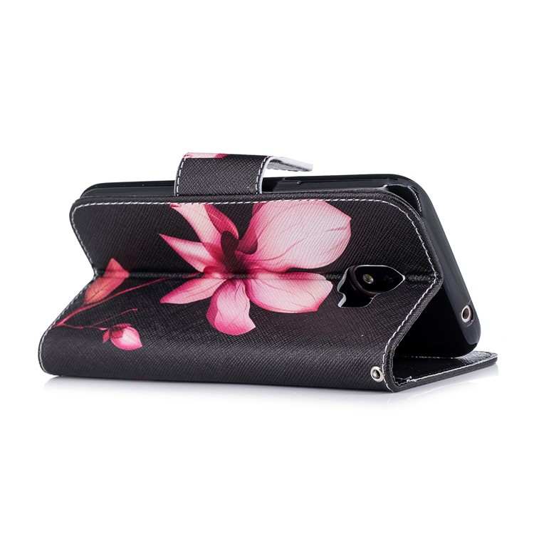 Pattern Printing Wallet Leather Phone Accessory Case with Stand for Samsung Galaxy J2 Pro 2018 - Flower Pattern-4