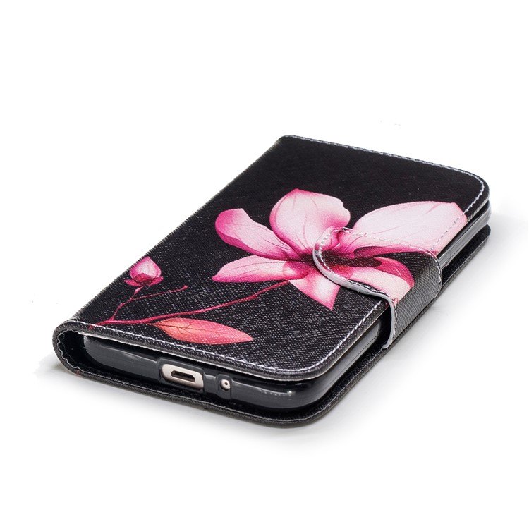 Pattern Printing Wallet Leather Phone Accessory Case with Stand for Samsung Galaxy J2 Pro 2018 - Flower Pattern-6