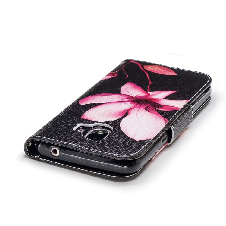 Pattern Printing Wallet Leather Phone Accessory Case with Stand for Samsung Galaxy J2 Pro 2018 - Flower Pattern-7