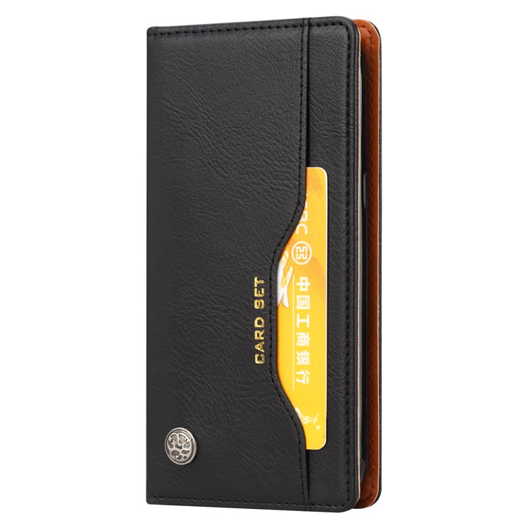 Auto-absorbed Leather Wallet Flip Case for Samsung Galaxy J2 Pro 2018 - Black-3