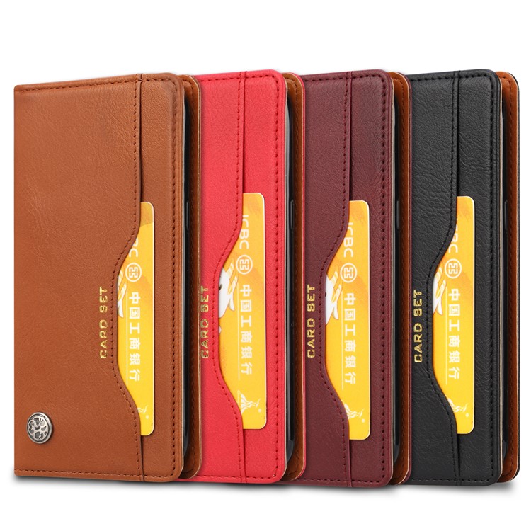 Auto-absorbed Leather Wallet Flip Case for Samsung Galaxy J2 Pro 2018 - Black-5