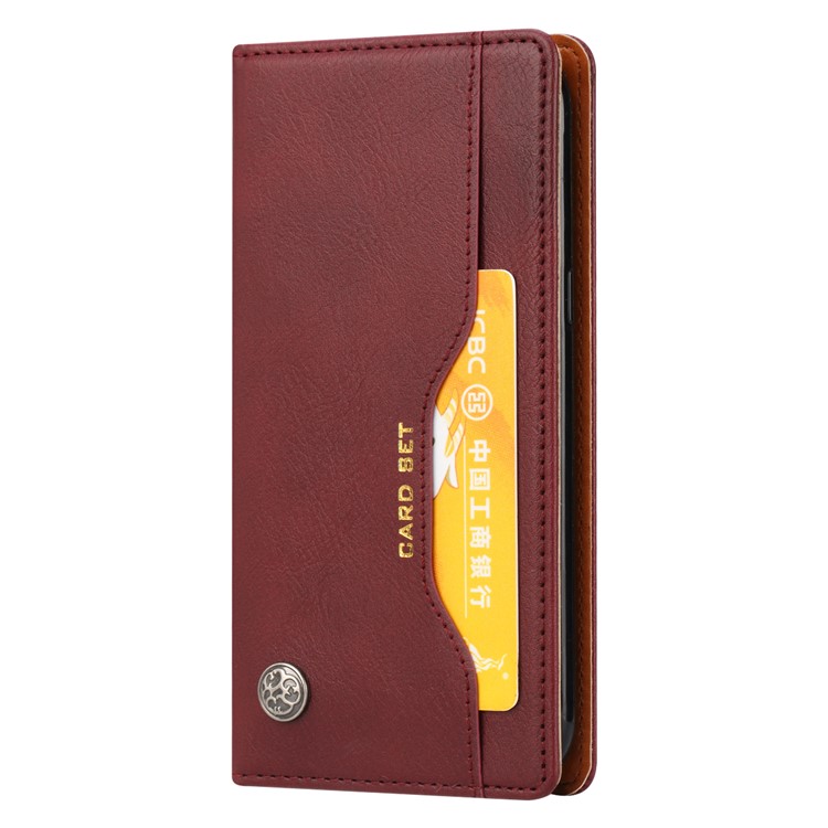 Leather Auto-absorbed Wallet Folio Accessory Case for Samsung Galaxy J2 Pro 2018 - Wine Red-3