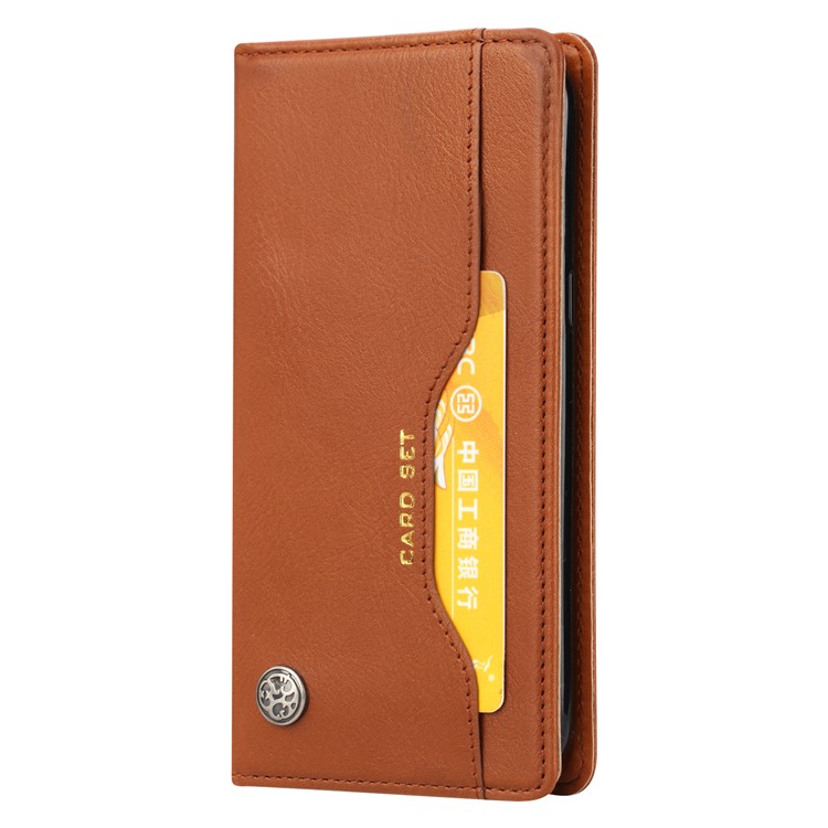 Auto-absorbed Leather Stand Wallet Flip Protective Cover for Samsung Galaxy J2 Pro 2018 - Brown-3