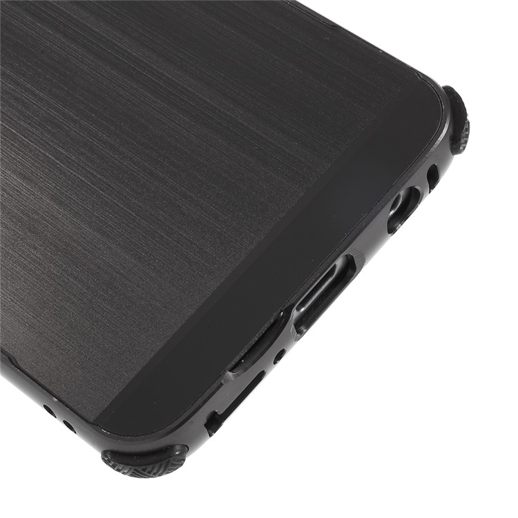 Electroplated Metal Bumper + Brushed PC Back Panel Slide-on Case for Samsung Galaxy S9 SM-G960 - Black-4