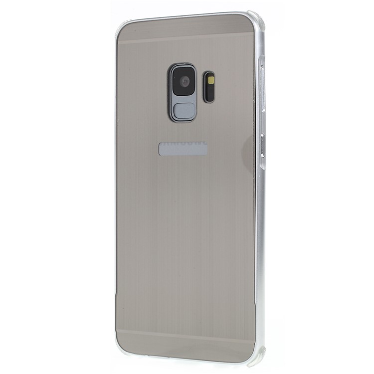 Electroplated Metal Bumper + Brushed PC Back Panel Slide-on Cover for Samsung Galaxy S9 SM-G960 - Silver-2