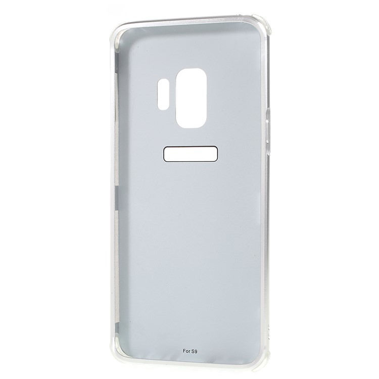 Electroplated Metal Bumper + Brushed PC Back Panel Slide-on Cover for Samsung Galaxy S9 SM-G960 - Silver-4
