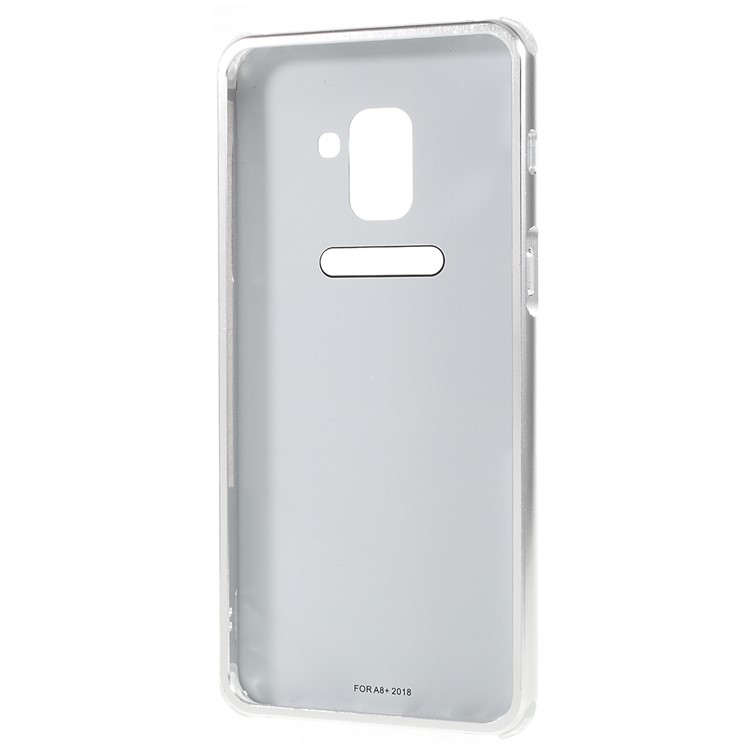 Electroplated Metal Bumper + Carbon Fiber Texture PC Back Panel Slide-on Case for Samsung Galaxy A8 Plus (2018) - Silver-5