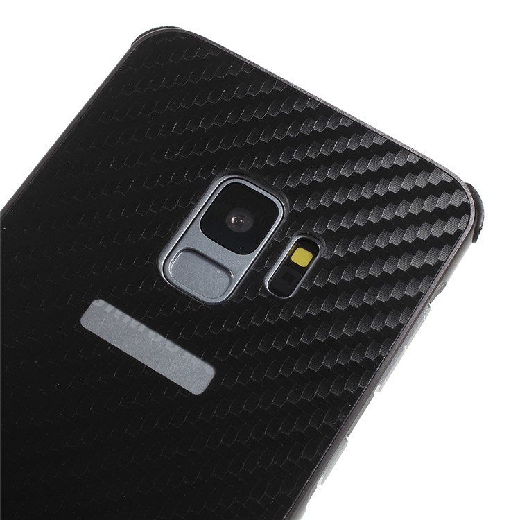 Electroplated Metal Bumper + Carbon Fiber Texture PC Back Panel Slide-on Case Cover for Samsung Galaxy S9 SM-G960 - Black-3