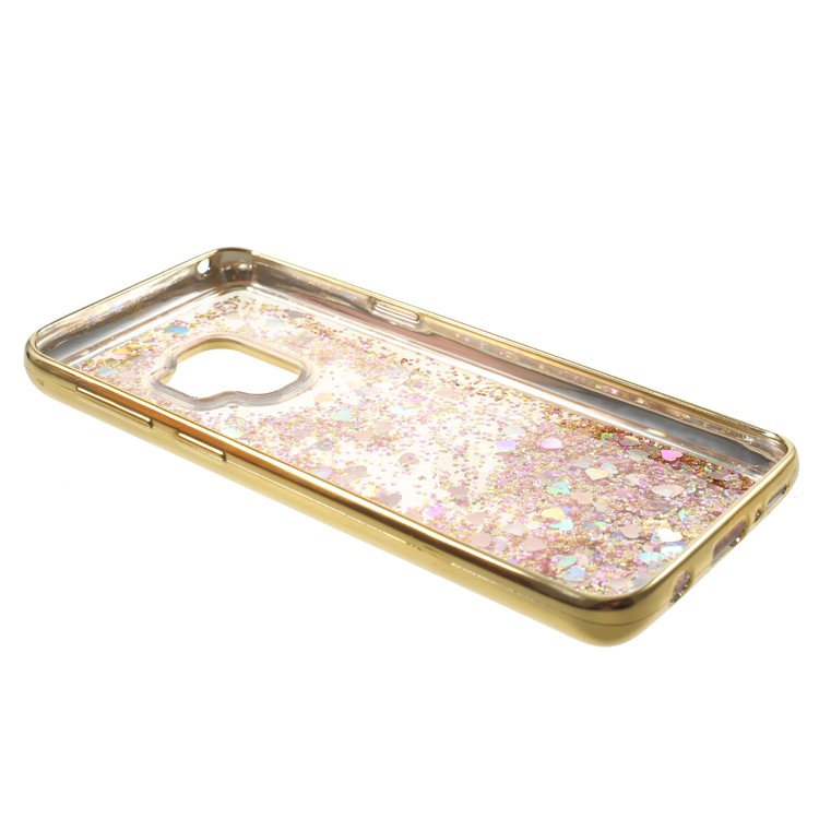 Floating Glitter Powder Quicksand Electroplated TPU Mobile Phone Casing for Samsung Galaxy S9 SM-G960 - Butterfly Flower Girl-5