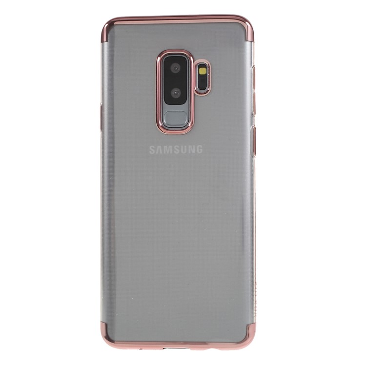 SULADA Crystal Clear Plated TPU Phone Shell Case for Samsung Galaxy S9+ SM-G965 - Rose Gold-1