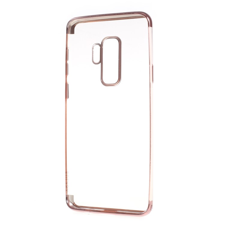 SULADA Crystal Clear Plated TPU Phone Shell Case for Samsung Galaxy S9+ SM-G965 - Rose Gold-4