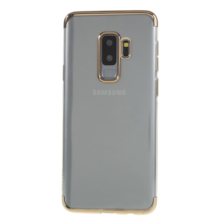 SULADA Crystal Clear Plated TPU Case Cover for Samsung Galaxy S9+ SM-G965 - Gold-1
