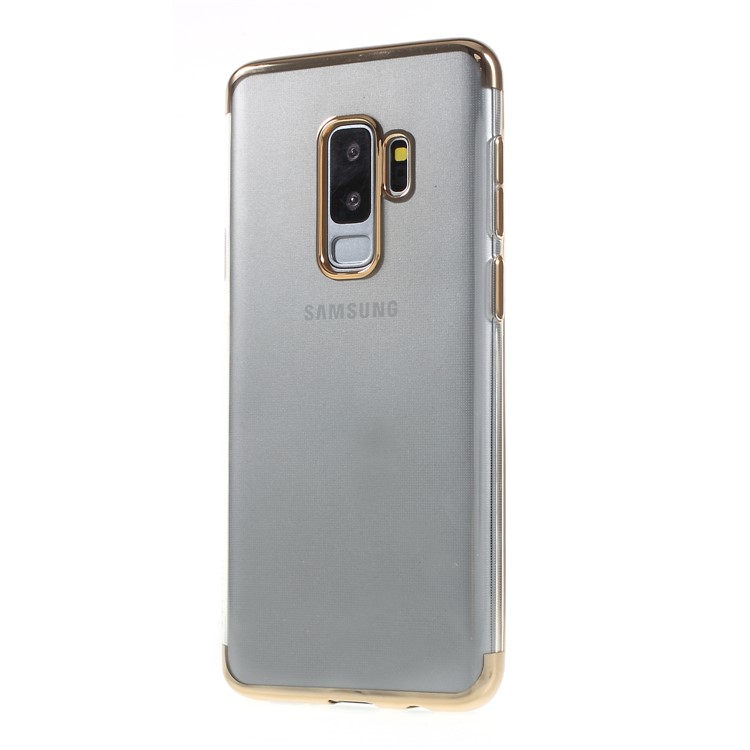 SULADA Crystal Clear Plated TPU Case Cover for Samsung Galaxy S9+ SM-G965 - Gold-3