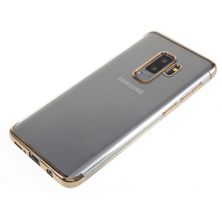 SULADA Crystal Clear Plated TPU Case Cover for Samsung Galaxy S9+ SM-G965 - Gold-4