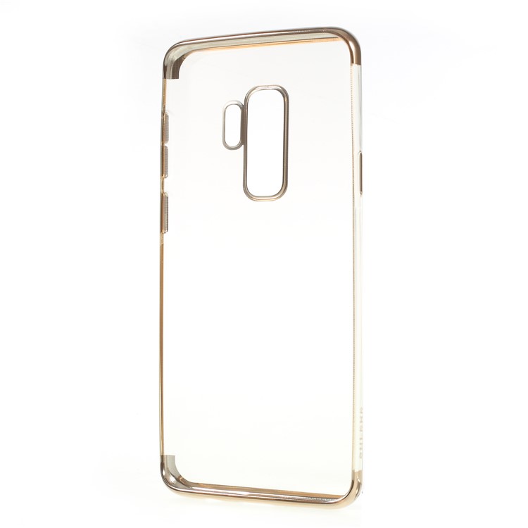 SULADA Crystal Clear Plated TPU Case Cover for Samsung Galaxy S9+ SM-G965 - Gold-5