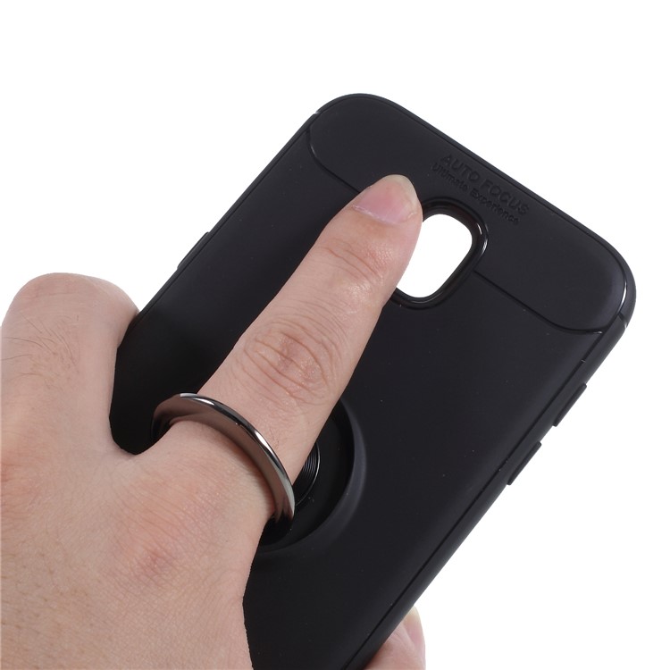 Finger Ring Kickstand TPU Back Case for Samsung Galaxy J5 (2017) EU Version / J5 Pro (2017) (Built-in Metal Sheet) - Black-9