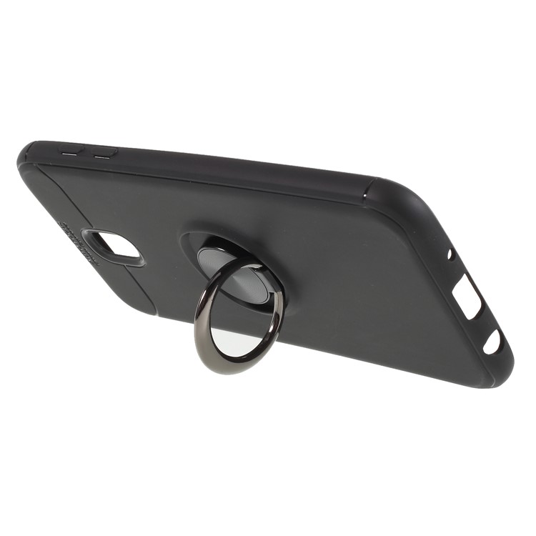 Case TPU de Ring Kickstand Pour Samsung Galaxy J7 (2017) Version de L'ue / J7 Pro (2017) (feuille de Métaux Intégrée) - le Noir-4