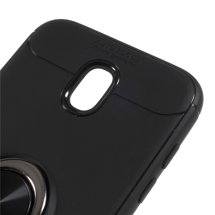 Case TPU de Ring Kickstand Pour Samsung Galaxy J7 (2017) Version de L'ue / J7 Pro (2017) (feuille de Métaux Intégrée) - le Noir-7