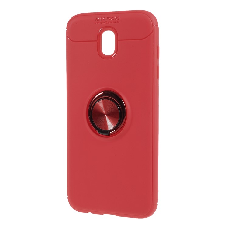 Finger Ring Kickstand TPU Cover for Samsung Galaxy J7 (2017) EU Version / J7 Pro (2017) (Built-in Metal Sheet) - Red-2