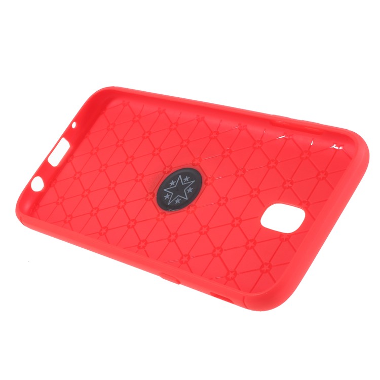Finger Ring Kickstand TPU Cover for Samsung Galaxy J7 (2017) EU Version / J7 Pro (2017) (Built-in Metal Sheet) - Red-5