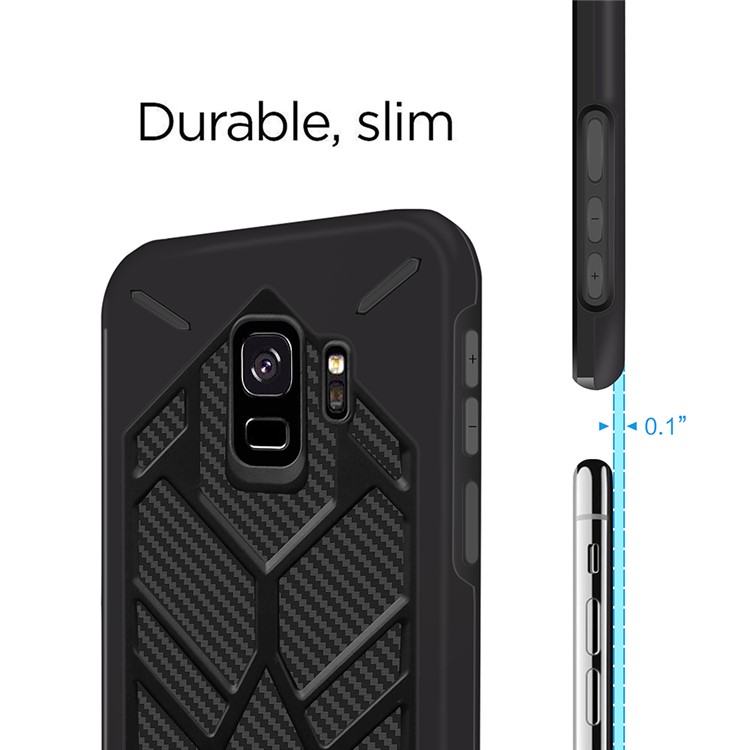 Two Pieces Cool Geometric Figure PC + Silicone Shockproof Hybrid Case for Samsung Galaxy S9 SM-G960 - Black-4