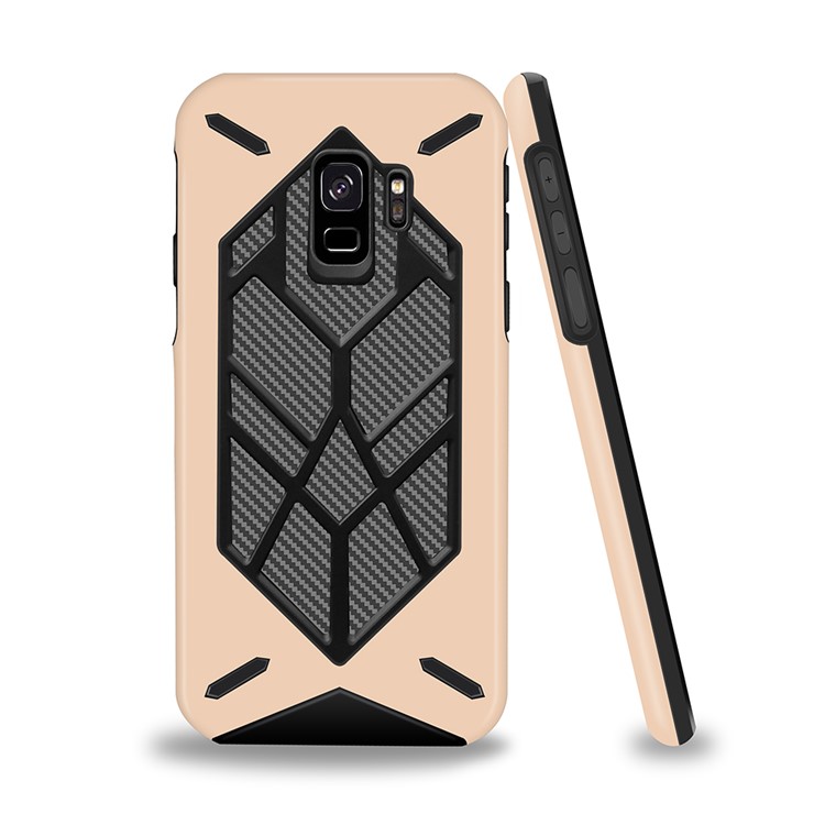Two Pieces Cool Geometric Figure PC + Silicone Shockproof Combo Case for Samsung Galaxy S9 SM-G960 - Gold-3