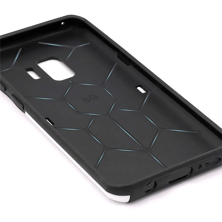 Two Pieces Cool Geometric Figure PC + Silicone Shockproof Combo Phone Case for Samsung Galaxy S9 SM-G960 - Dark Blue-8