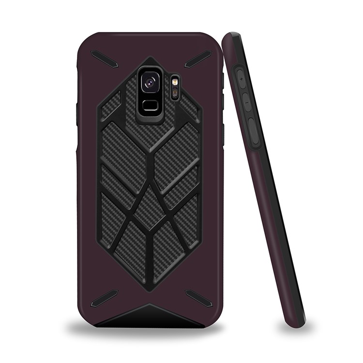 Two Pieces Cool Geometric Figure PC + Silicone Shockproof Combo Shell Cover Case for Samsung Galaxy S9 SM-G960 - Purple-3