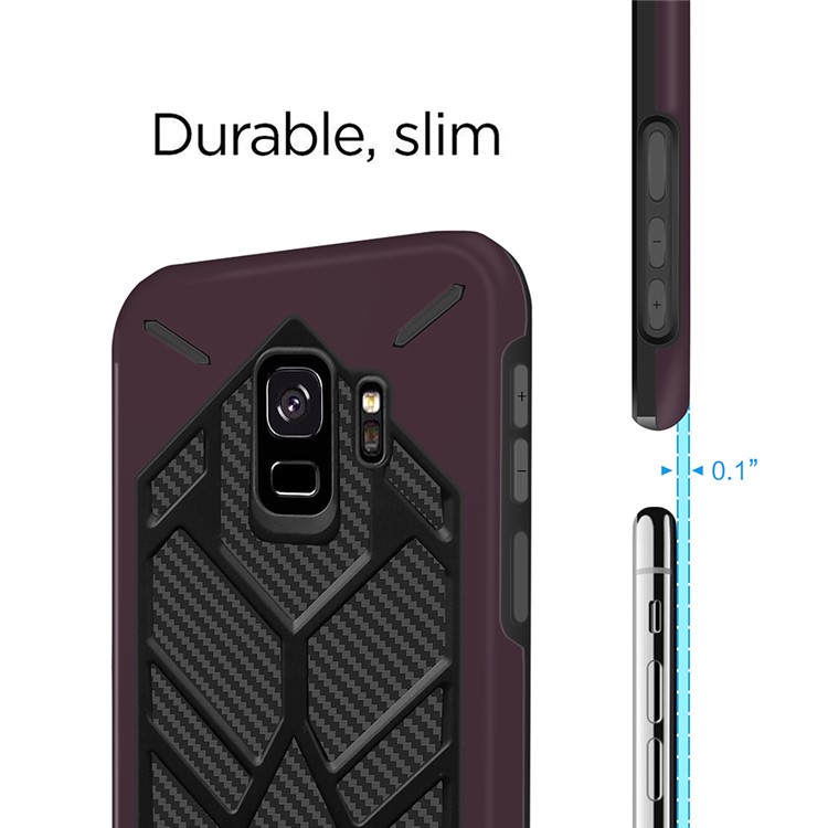 Two Pieces Cool Geometric Figure PC + Silicone Shockproof Combo Shell Cover Case for Samsung Galaxy S9 SM-G960 - Purple-4