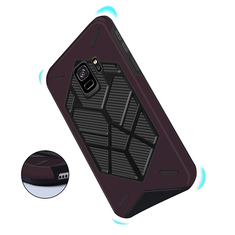 Two Pieces Cool Geometric Figure PC + Silicone Shockproof Combo Shell Cover Case for Samsung Galaxy S9 SM-G960 - Purple-7