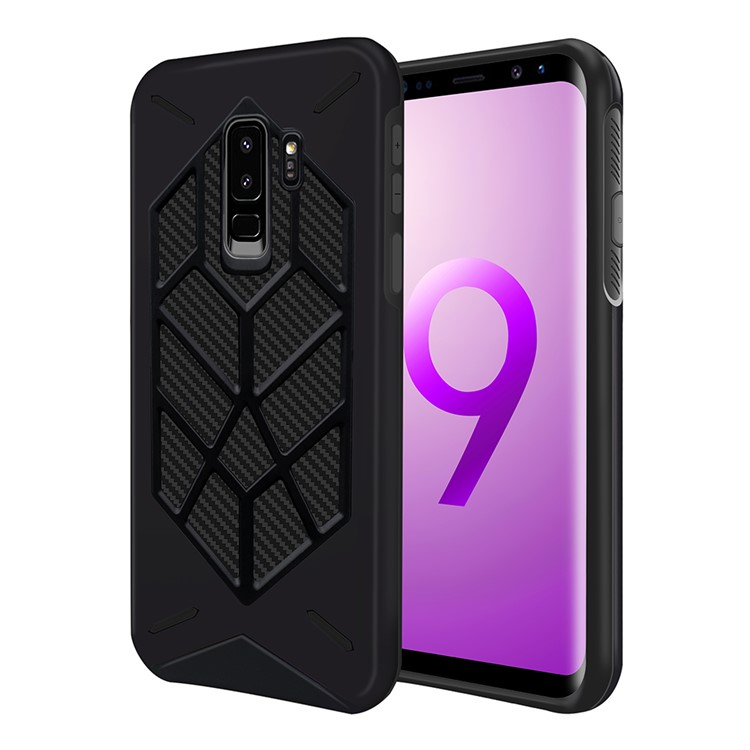 Detachable Cool Geometric Figure PC + Silicone Shockproof Hybrid Case for Samsung Galaxy S9+ SM-G965 - Black-1