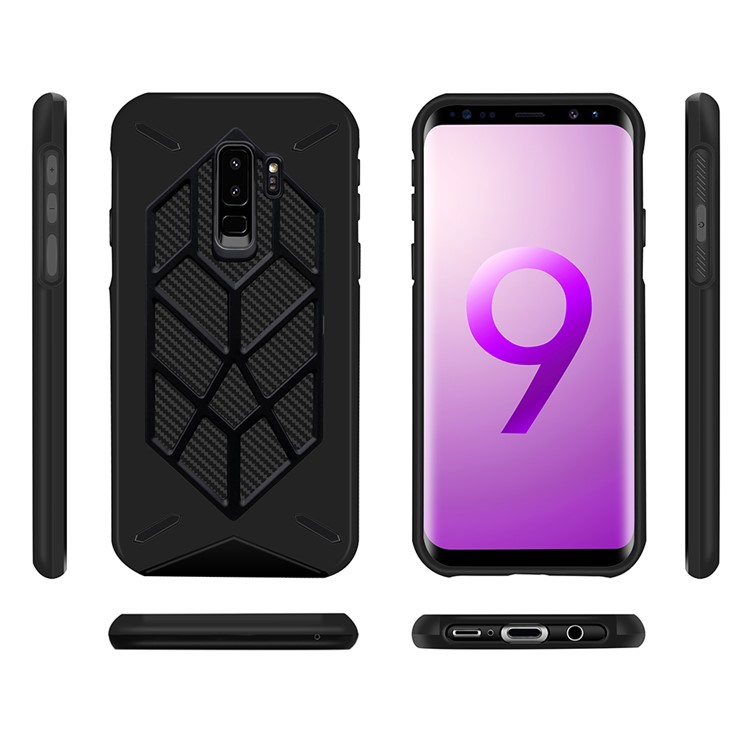 Detachable Cool Geometric Figure PC + Silicone Shockproof Hybrid Case for Samsung Galaxy S9+ SM-G965 - Black-2