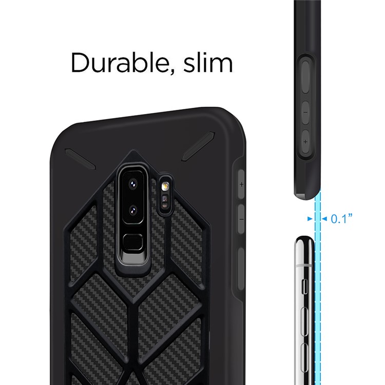 Detachable Cool Geometric Figure PC + Silicone Shockproof Hybrid Case for Samsung Galaxy S9+ SM-G965 - Black-4