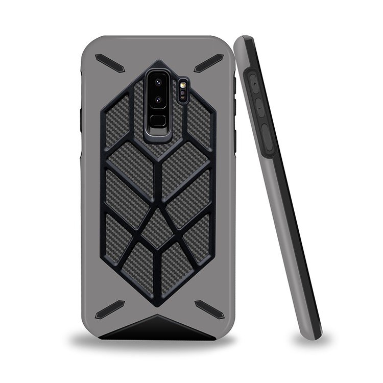 Detachable Cool Geometric Figure PC + Silicone Shockproof Hybrid Shell Case for Samsung Galaxy S9+ SM-G965 - Grey-3