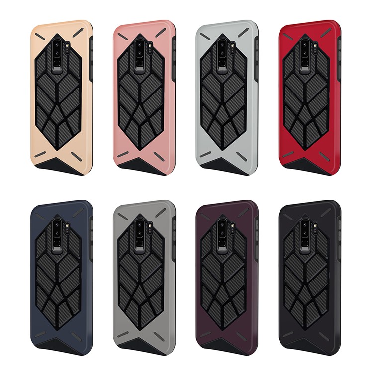 Detachable Cool Geometric Figure PC + Silicone Shockproof Hybrid Shell Case for Samsung Galaxy S9+ SM-G965 - Grey-9