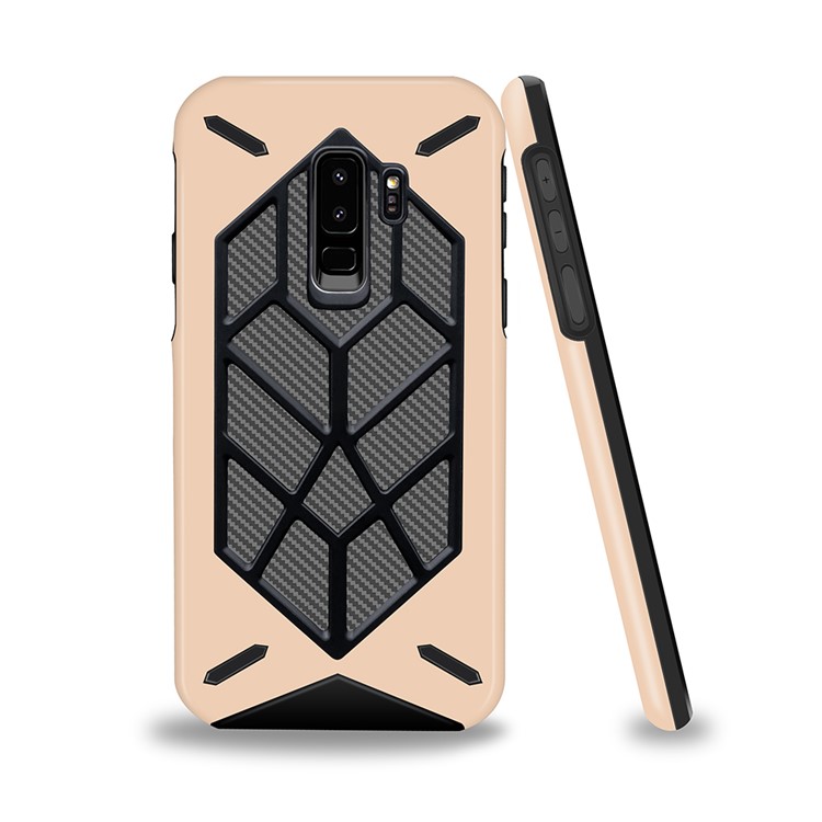 Detachable Cool Geometric Figure PC + Silicone Shockproof Hybrid Protective Case for Samsung Galaxy S9+ SM-G965 - Gold-3