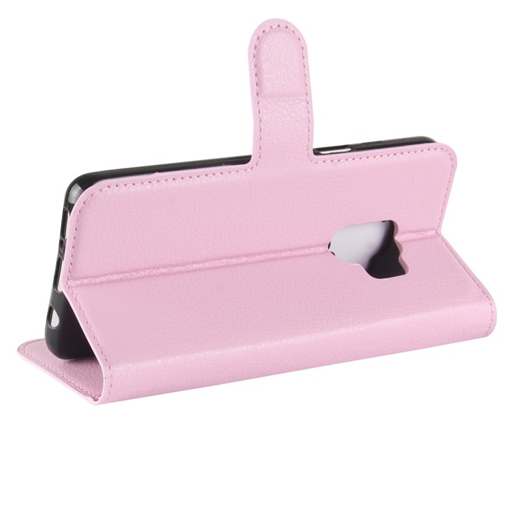 100Pcs/Set Litchi Grain Wallet Stand Leather Cover Shell for Samsung Galaxy S9 G960 - Pink-5
