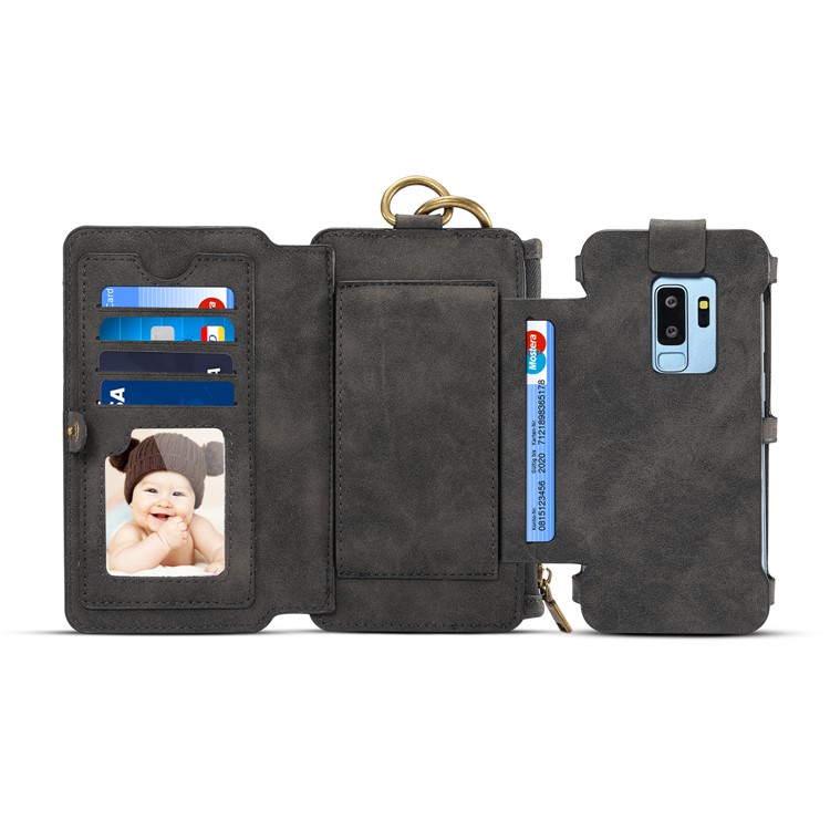 DIBASE Multifunctional Detachable 2-in-1 Leather Wallet Case for Samsung Galaxy S9 Plus SM-G965 - Black-3