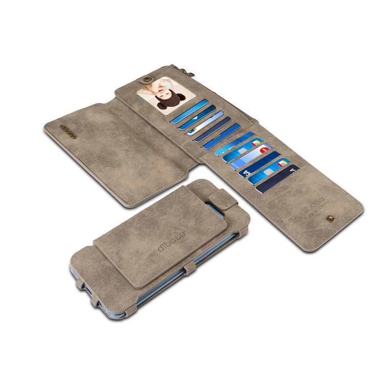 DIBASE Multifunctional Detachable 2-in-1 Leather Wallet Cover for Samsung Galaxy S9 Plus SM-G965 - Grey-4
