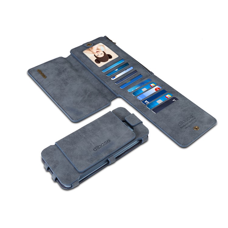 DIBASE Detachable 2-in-1 Leather Wallet Phone Case for Samsung Galaxy S9 Plus SM-G965 - Blue-4