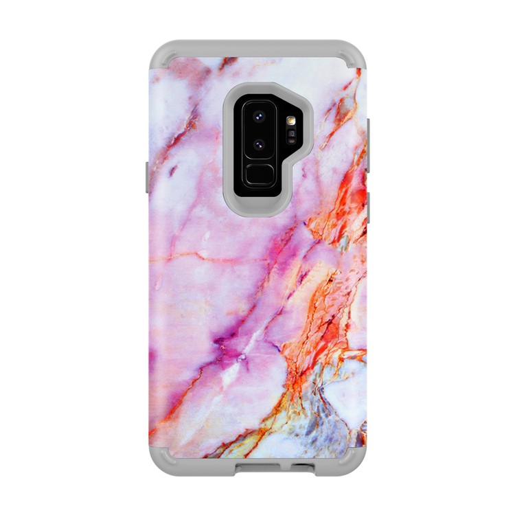Marble Pattern PC + Silicone 2-in-1 Heavy Duty Hybrid Shockproof Case Accessory for Samsung Galaxy S9+ G965 - Multi-color-2