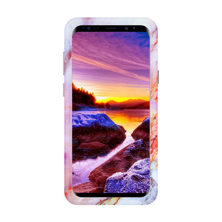Marble Pattern PC + Silicone 2-in-1 Heavy Duty Hybrid Shockproof Case Accessory for Samsung Galaxy S9+ G965 - Multi-color-3