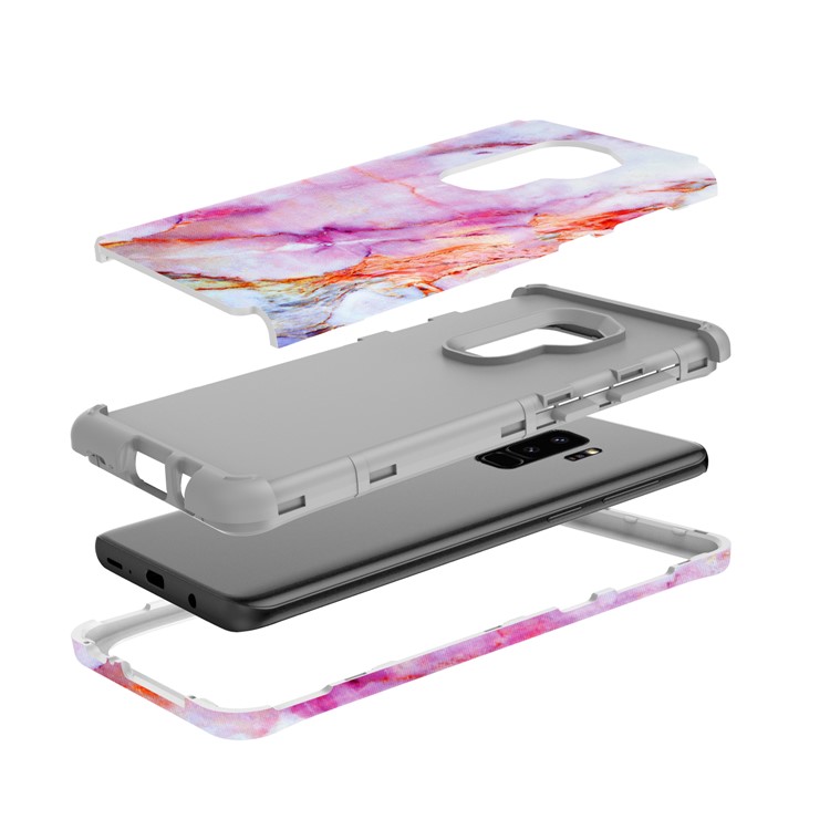 Marble Pattern PC + Silicone 2-in-1 Heavy Duty Hybrid Shockproof Case Accessory for Samsung Galaxy S9+ G965 - Multi-color-6