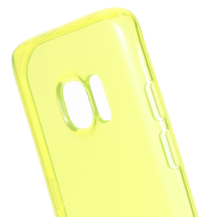 See-through TPU Back Shell for Samsung Galaxy S7 edge - Yellow-4