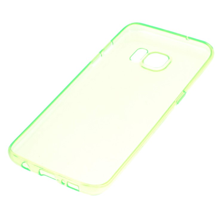 See-through TPU Back Case for Samsung Galaxy S7 edge - Green-2