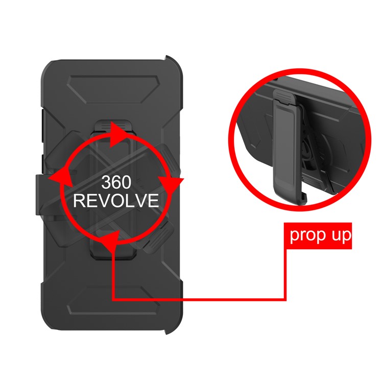 Shockproof 2-in-1 Heavy Duty PC + Silicone Hybrid Card Holder Back Case with Kickstand for Samsung Galaxy S9 Plus SM-G965 - Black-5