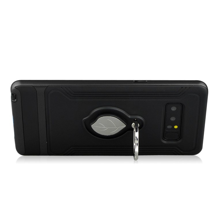 ANGIBABE Maple Leaf Magnetic Ring Holder Kickstand TPU + PC Hybrid Case for Samsung Galaxy Note 8 SM-N950 - Black-5