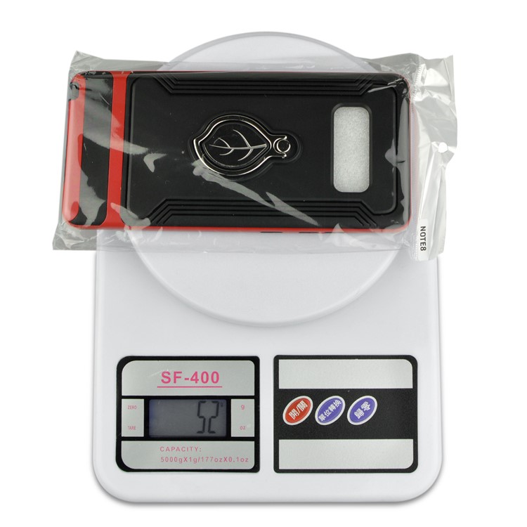 ANGIBABE Maple Leaf Magnetic Ring Holder Kickstand TPU + PC Hybrid Mobile Phone Case for Samsung Galaxy Note 8 SM-N950 - Red-8
