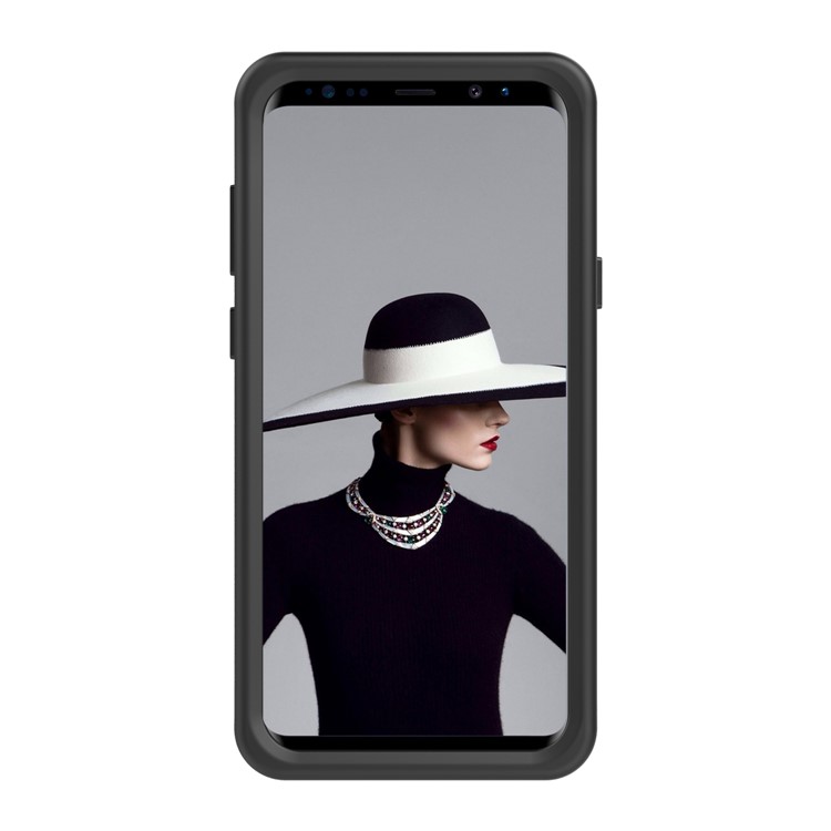 Shockproof 2-in-1 Heavy Duty PC + Silicone Hybrid Card Holder Back Case with Mirror for Samsung Galaxy S9 Plus SM-G965 - Black-3
